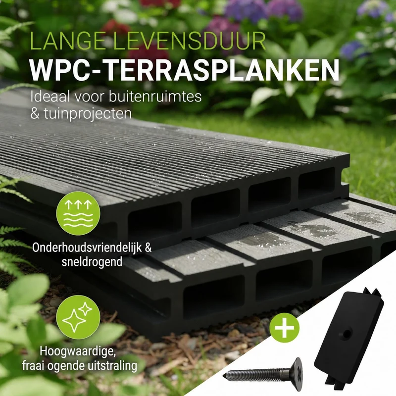 Lames de terrasse en WPC anthracite