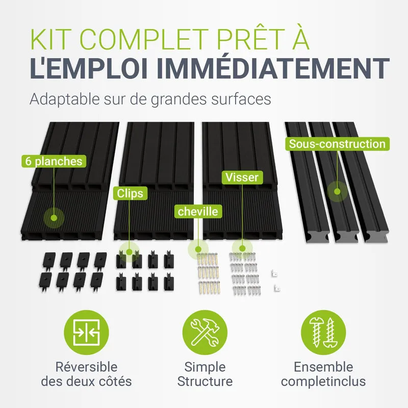 Lames de terrasse en WPC anthracite