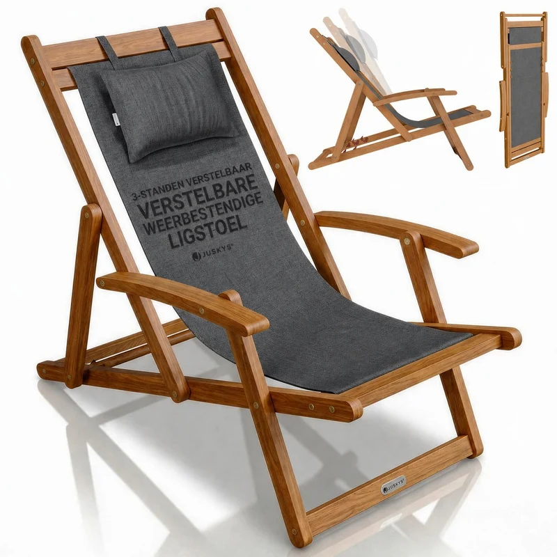Transat de plage pliant Tavira – avec housse