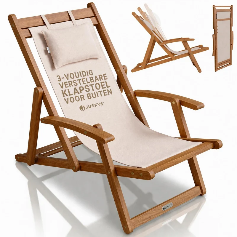 Transat de plage pliant Tavira – avec housse