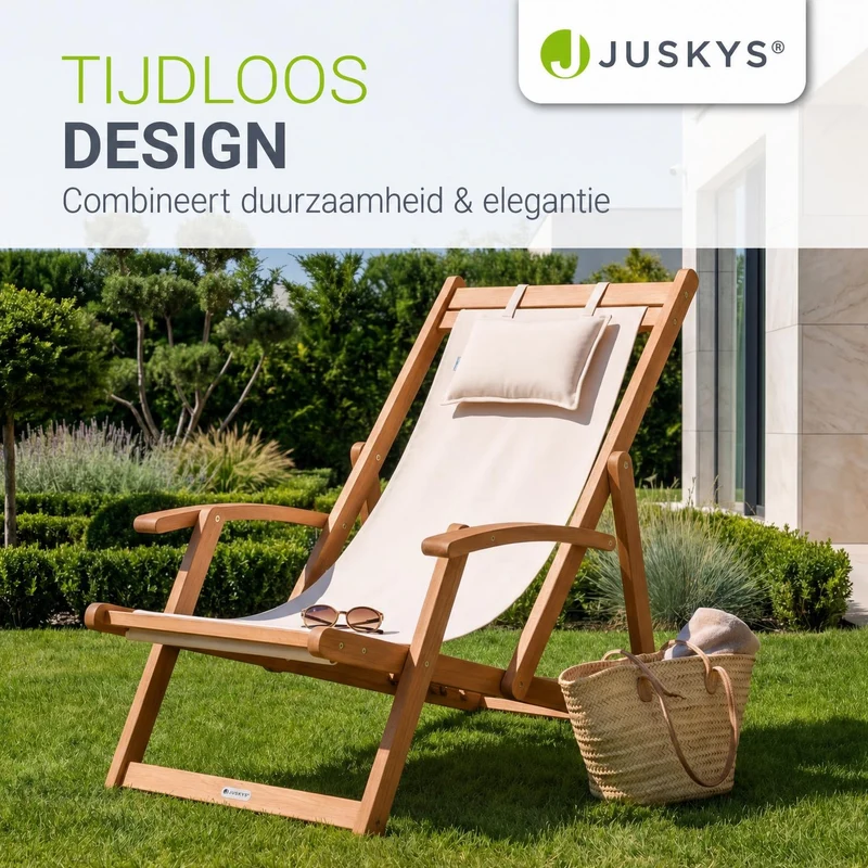 Transat de plage pliant Tavira – avec housse