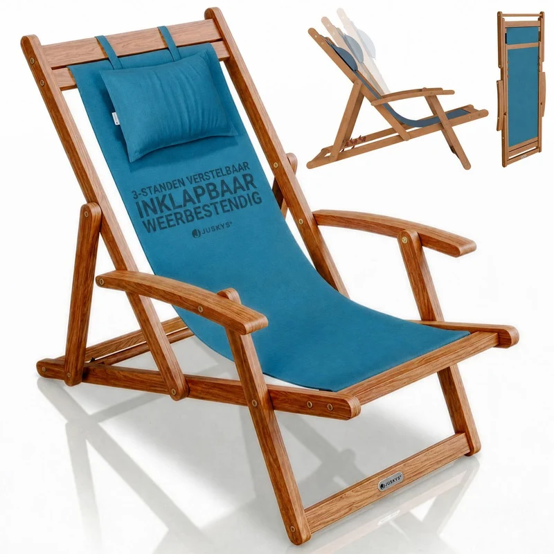 Transat de plage pliant Tavira – avec housse