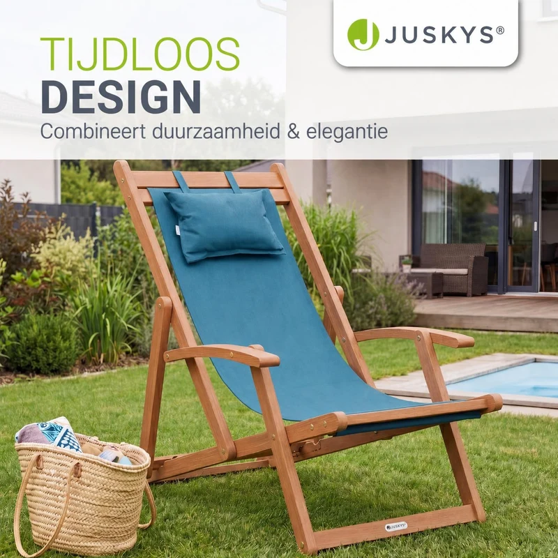 Transat de plage pliant Tavira – avec housse