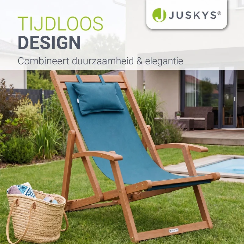 Transat de plage pliant Tavira – avec housse