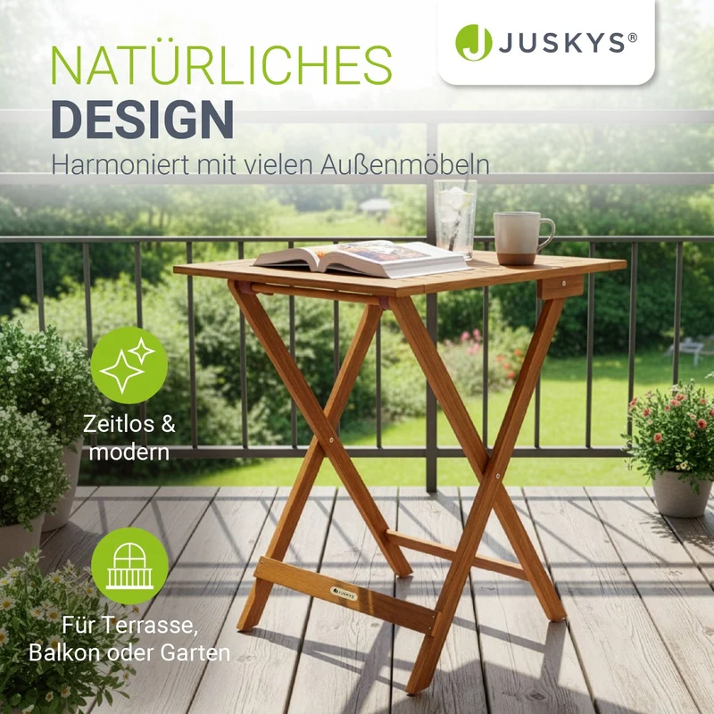 Table en bois pliable Zadar – pour balcon et jardin
