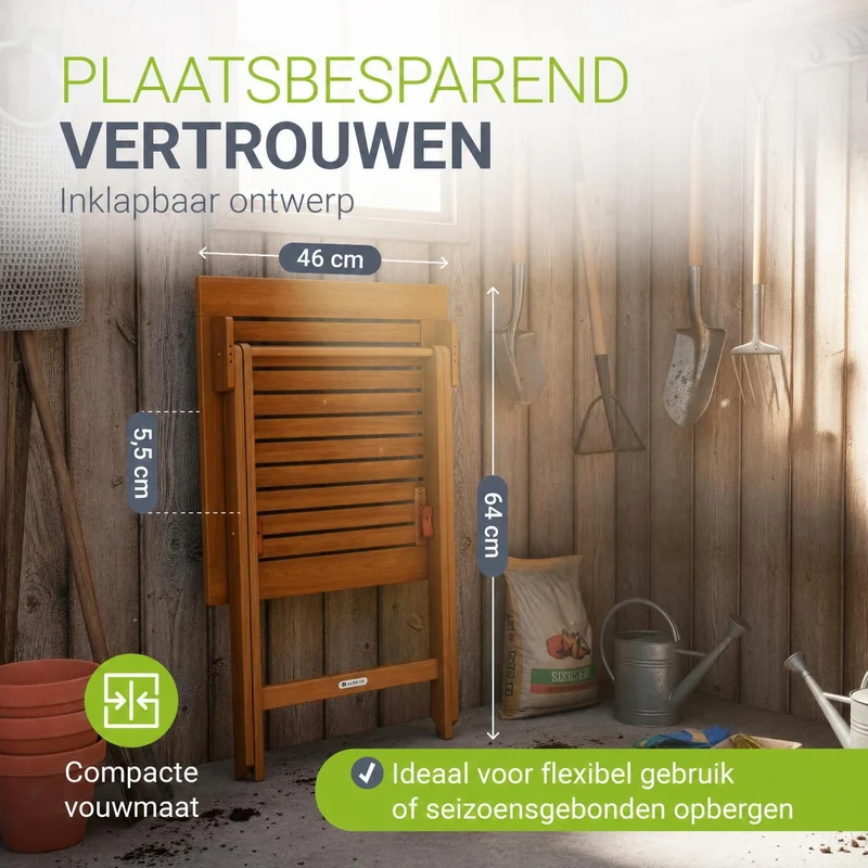 Table en bois pliable Zadar – pour balcon et jardin