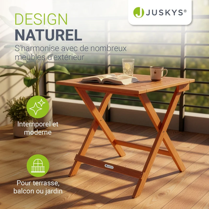Table en bois pliable Zadar – pour balcon et jardin