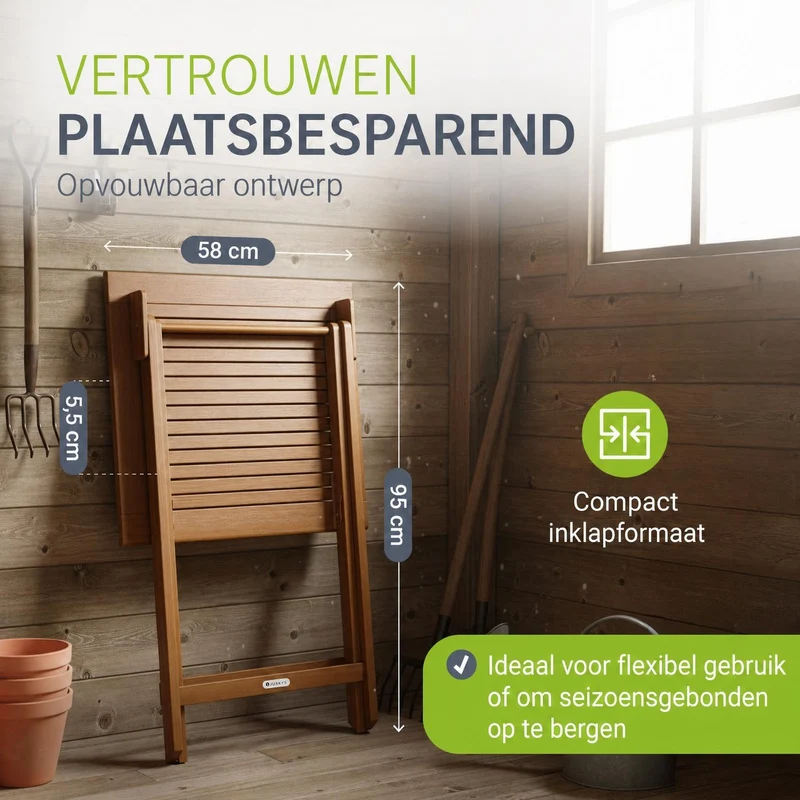 Table en bois pliable Zadar – pour balcon et jardin