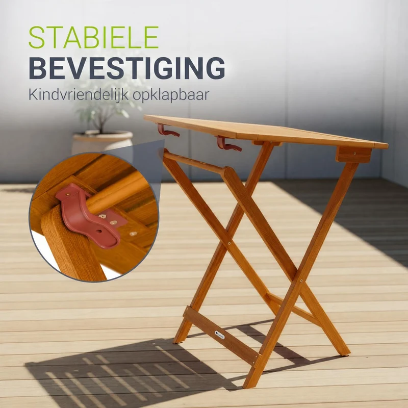 Table en bois pliable Zadar – pour balcon et jardin