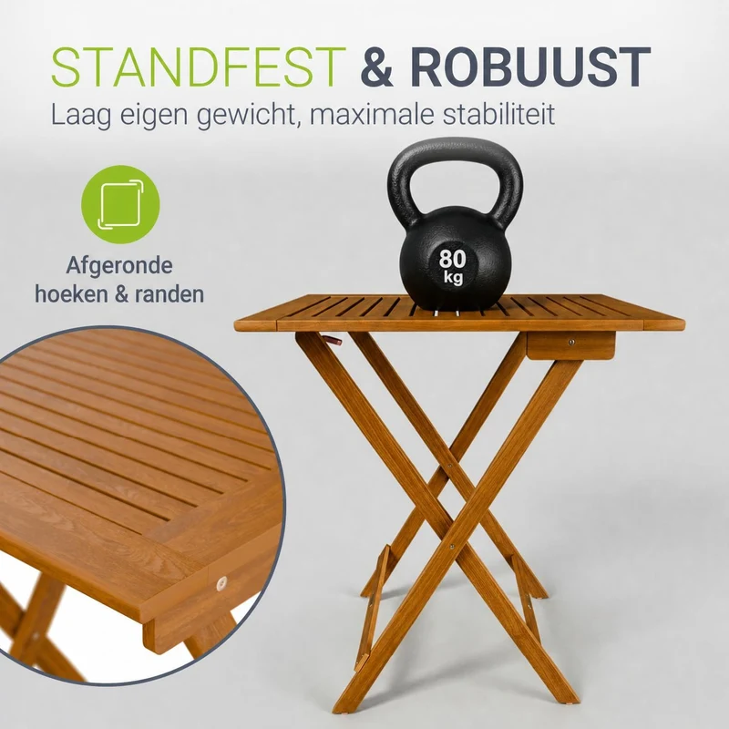 Table en bois pliable Zadar – pour balcon et jardin