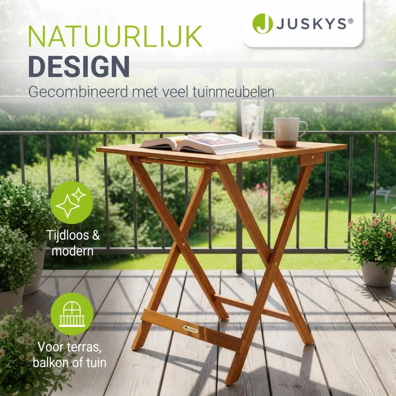 Table en bois pliable Zadar – pour balcon et jardin