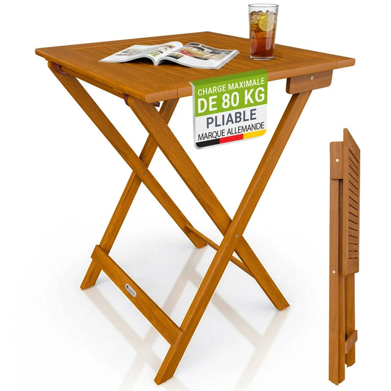 Table en bois pliable Zadar – pour balcon et jardin