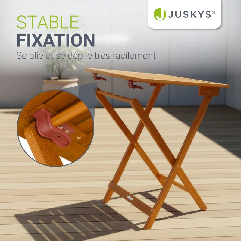 Table en bois pliable Zadar – pour balcon et jardin