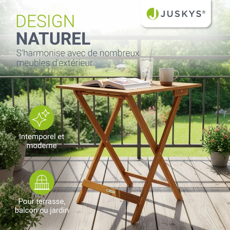 Table en bois pliable Zadar – pour balcon et jardin