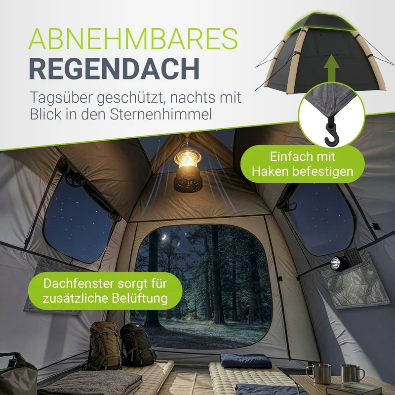 Tente gonflable avec accessoires pour 1 à 4 personnes