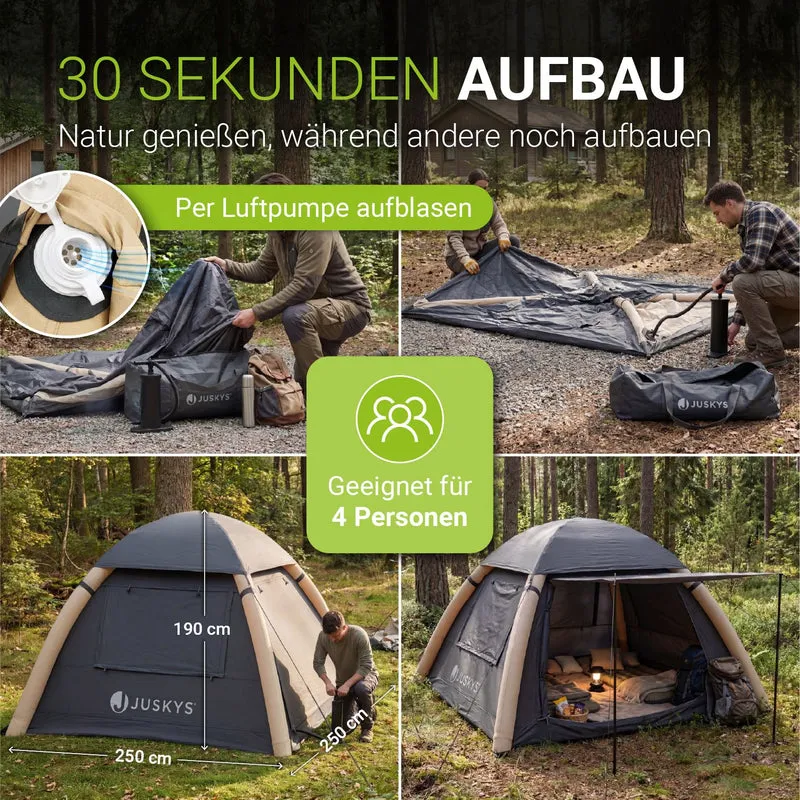 Tente gonflable avec accessoires pour 1 à 4 personnes