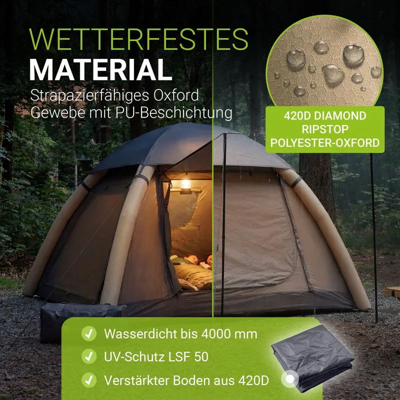 Tente gonflable avec accessoires pour 1 à 4 personnes