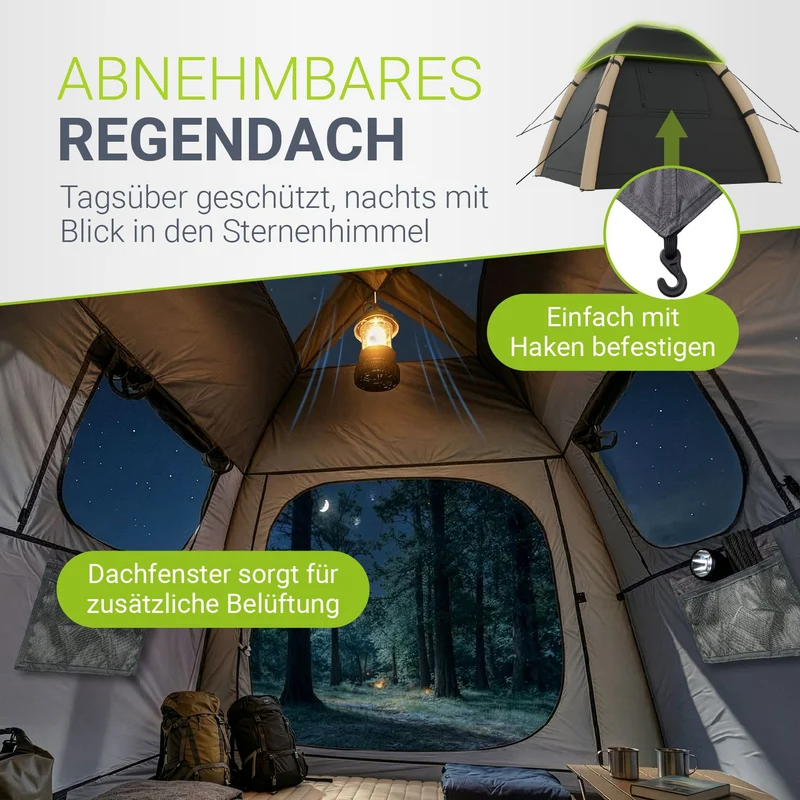 Tente gonflable avec accessoires pour 1 à 4 personnes