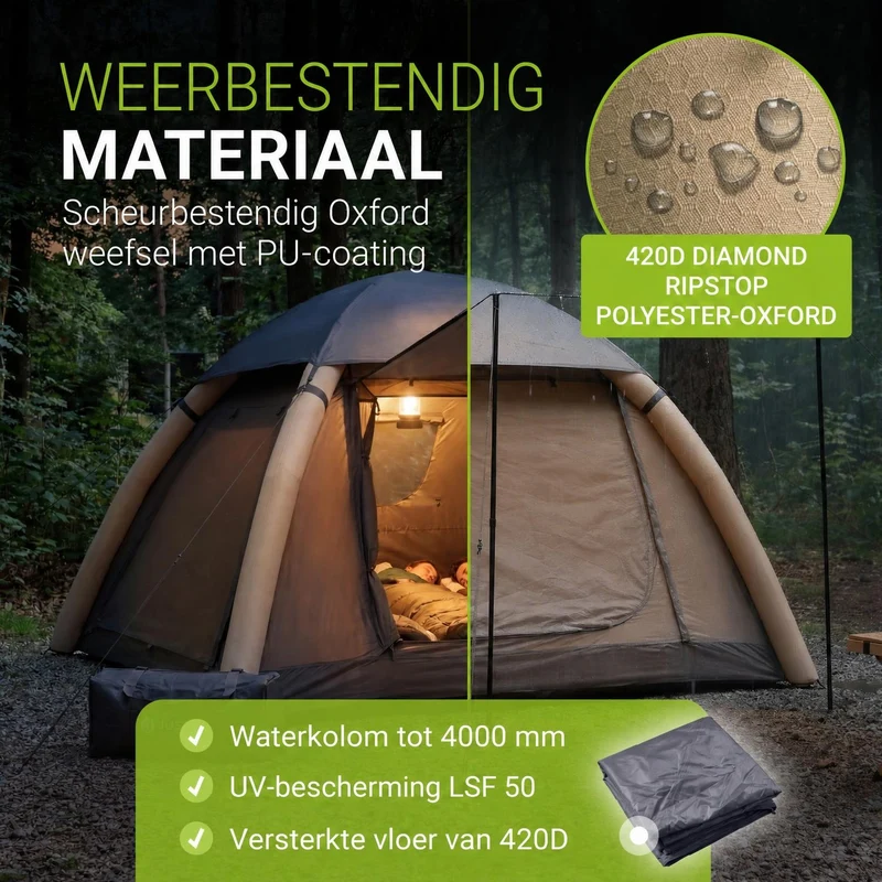 Tente gonflable avec accessoires pour 1 à 4 personnes