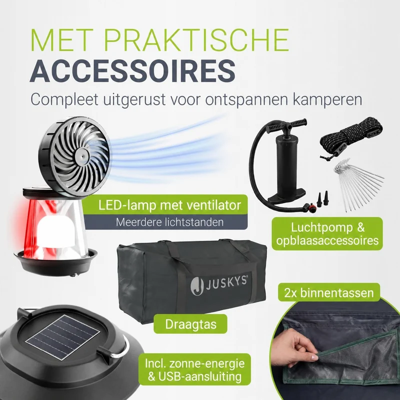 Tente gonflable avec accessoires pour 1 à 4 personnes