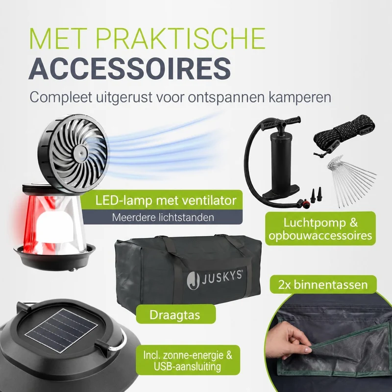 Tente gonflable avec accessoires pour 1 à 4 personnes