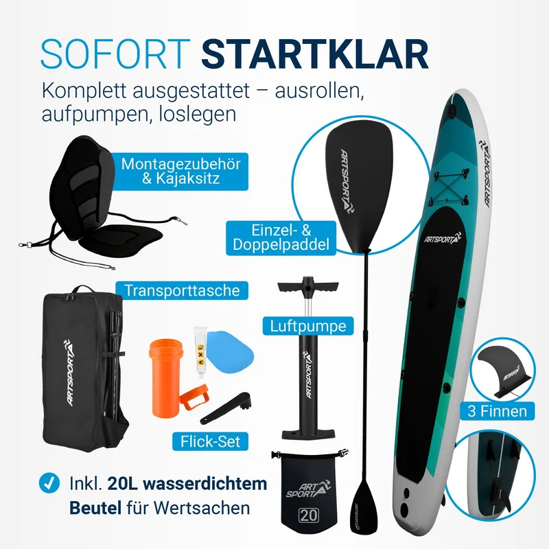 Stand up paddle avec siège kayak – set complet