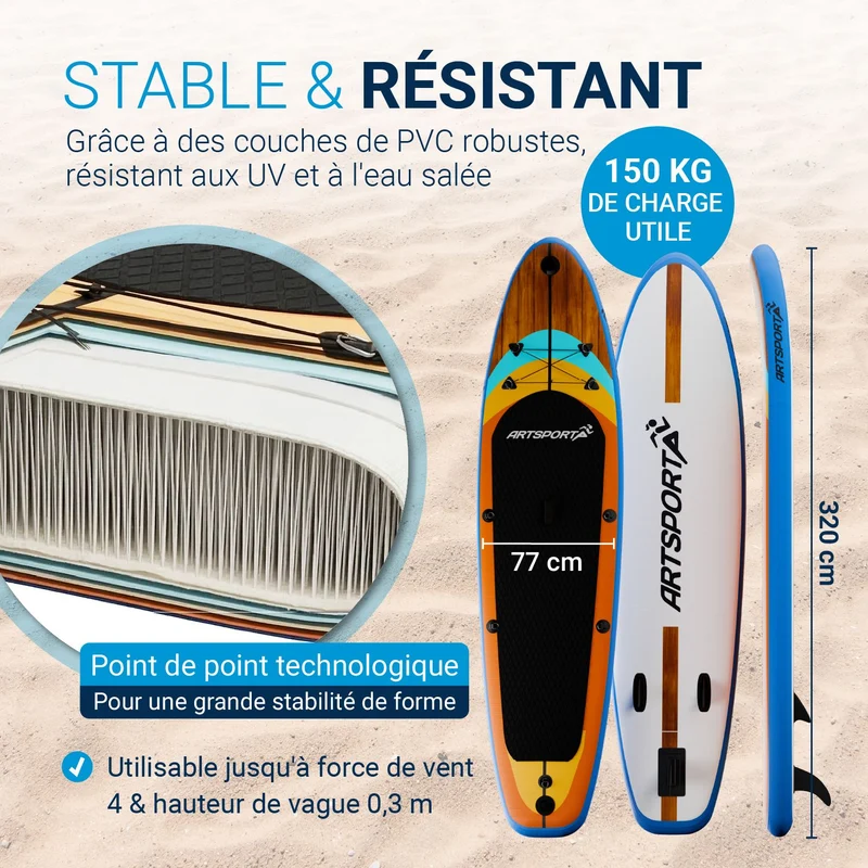 Stand up paddle avec siège kayak – set complet
