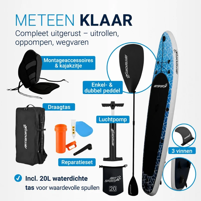 Stand up paddle avec siège kayak – set complet