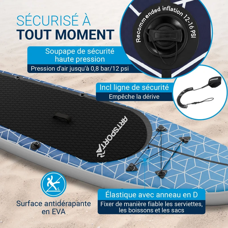 Stand up paddle avec siège kayak – set complet