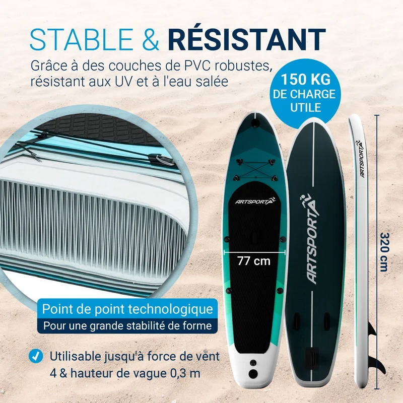 Stand up paddle avec siège kayak – set complet