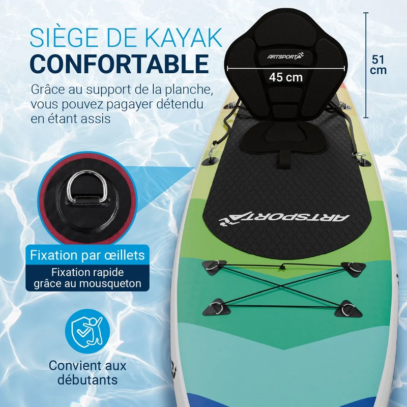 Stand up paddle avec siège kayak – set complet