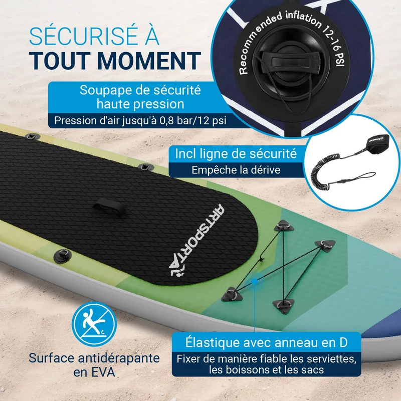 Stand up paddle avec siège kayak – set complet