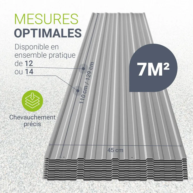 Tôles profilées, lots de 12 et de 14 – avec accessoires