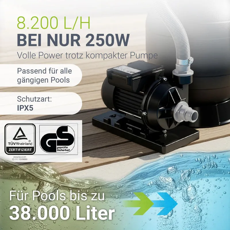 Système de filtration à sable pour piscines jusqu'à 30 000 litres