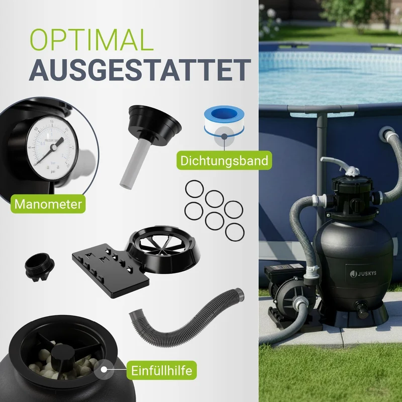Système de filtration à sable pour piscines jusqu'à 30 000 litres