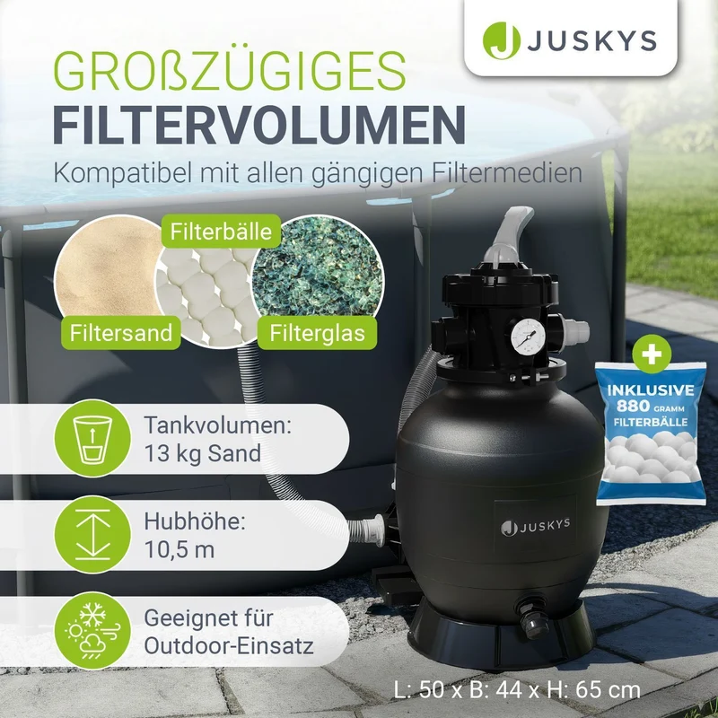 Système de filtration à sable pour piscines jusqu'à 30 000 litres