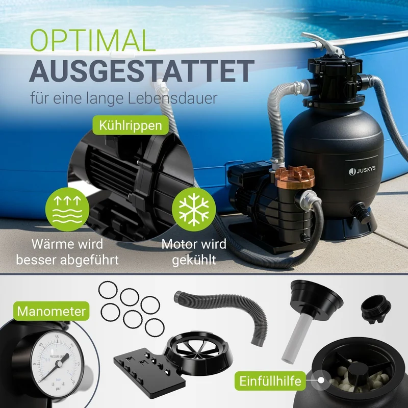 Système de filtration à sable pour piscines jusqu'à 30 000 litres