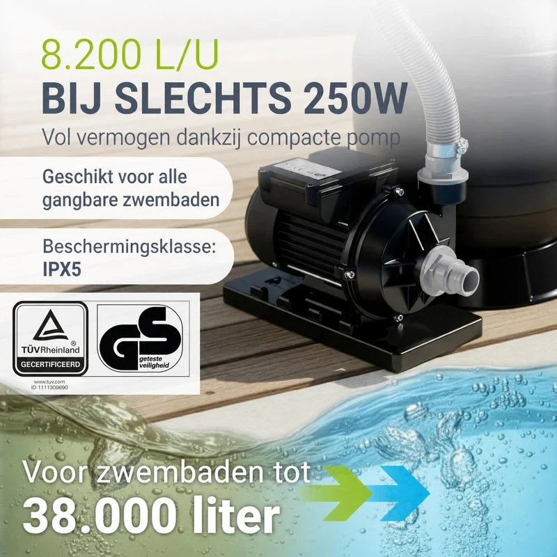 Système de filtration à sable pour piscines jusqu'à 30 000 litres