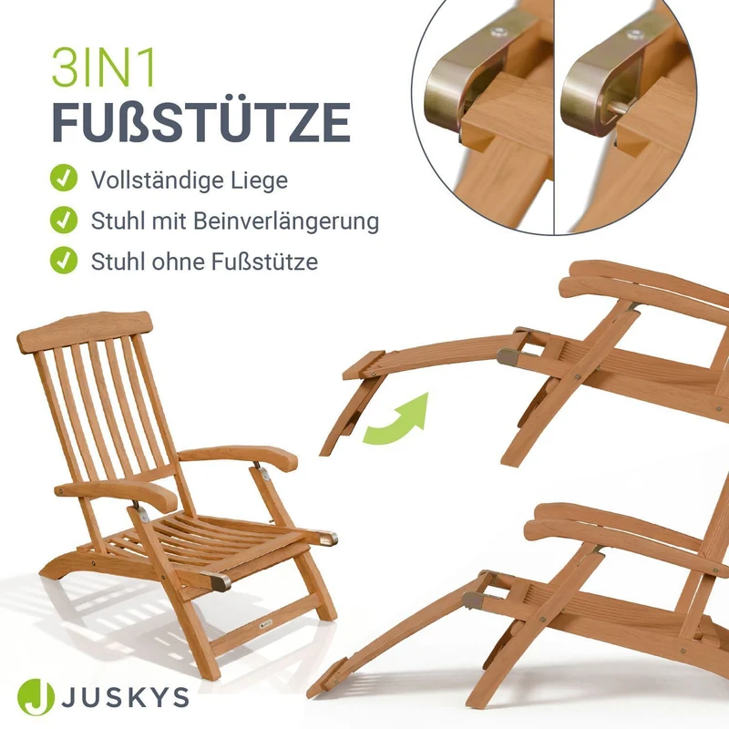 Bain de soleil de jardin résistant aux intempéries en bois huilé