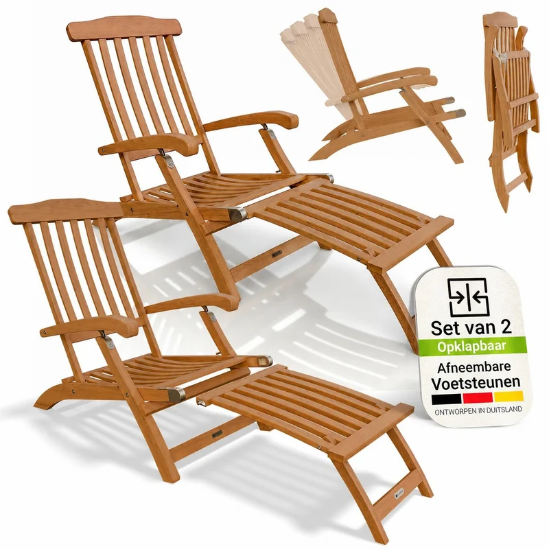 Bain de soleil de jardin résistant aux intempéries en bois huilé