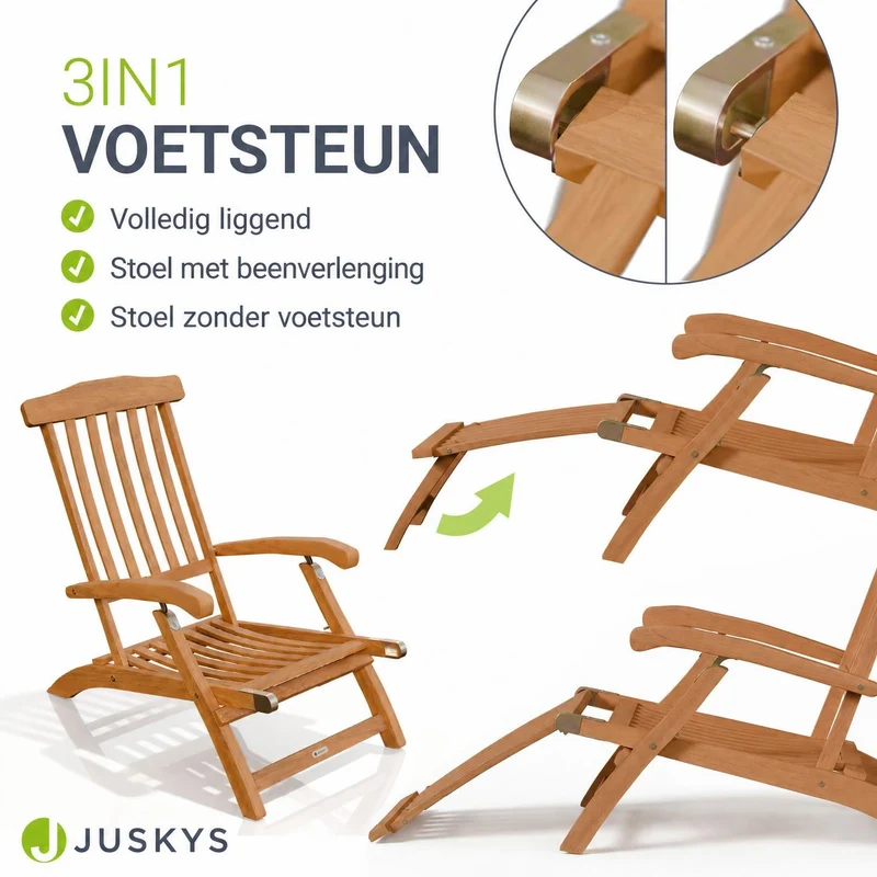 Bain de soleil de jardin résistant aux intempéries en bois huilé