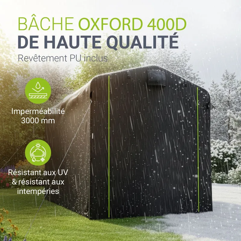 Abri de jardin en toile – porte enroulable, taille S ou M