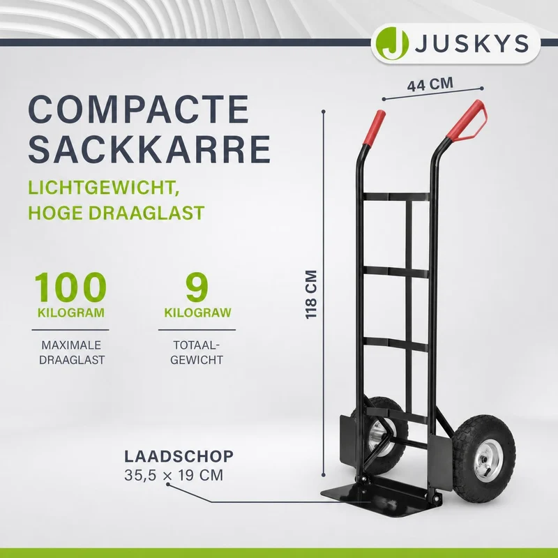 Diable de manutention Basic – pliable, charge 100 kg, noir