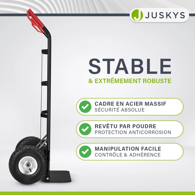 Diable de manutention Basic – pliable, charge 100 kg, noir