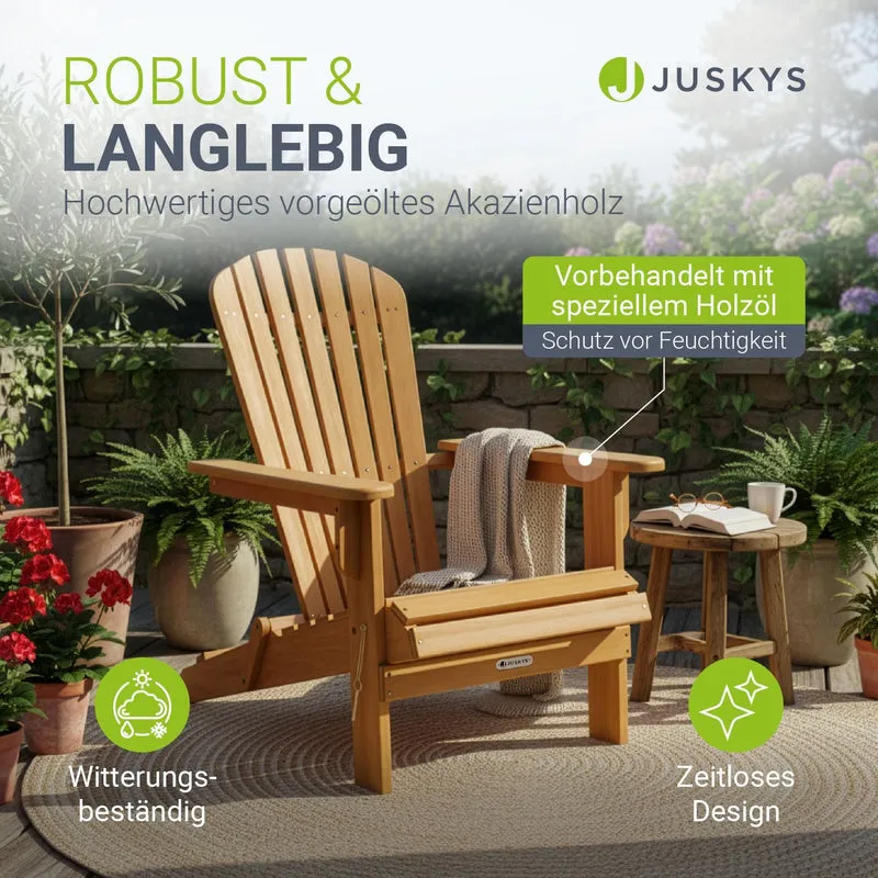Chaise longue pliante de jardin Korfu – bois d'acacia