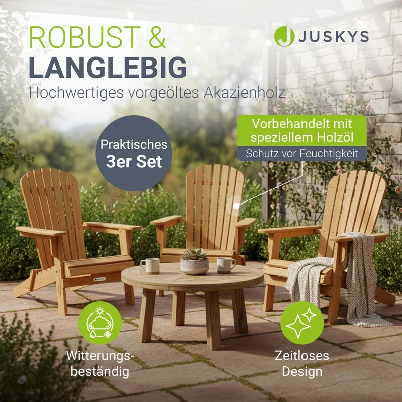 Chaise longue pliante de jardin Korfu – bois d'acacia