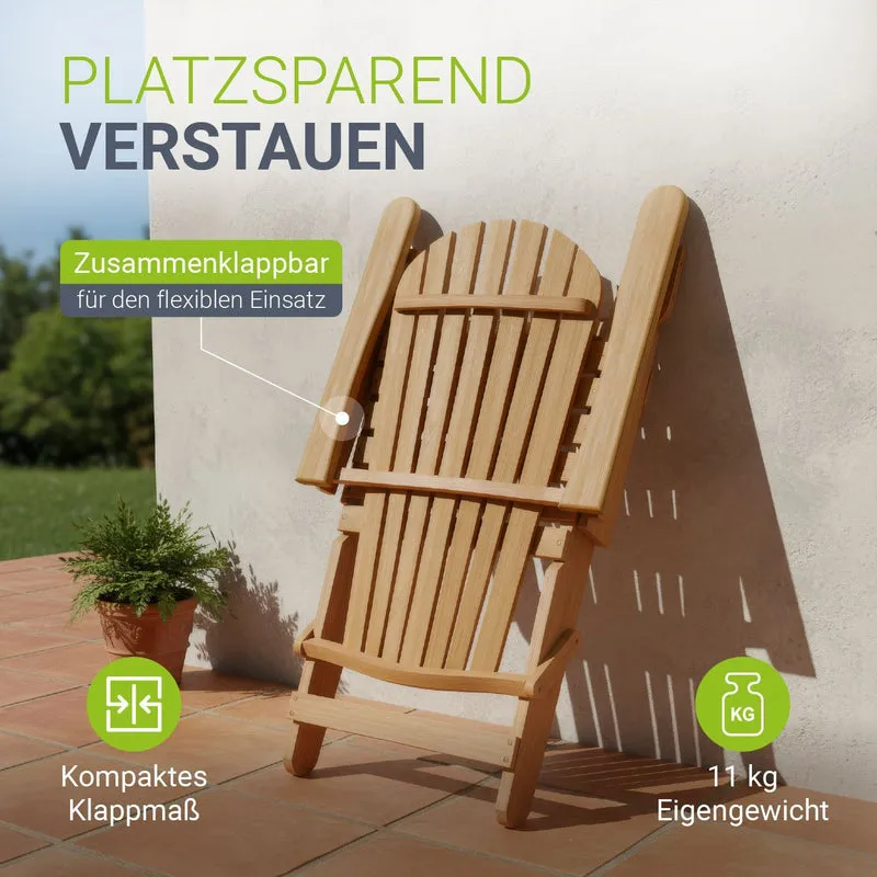 Chaise longue pliante de jardin Korfu – bois d'acacia