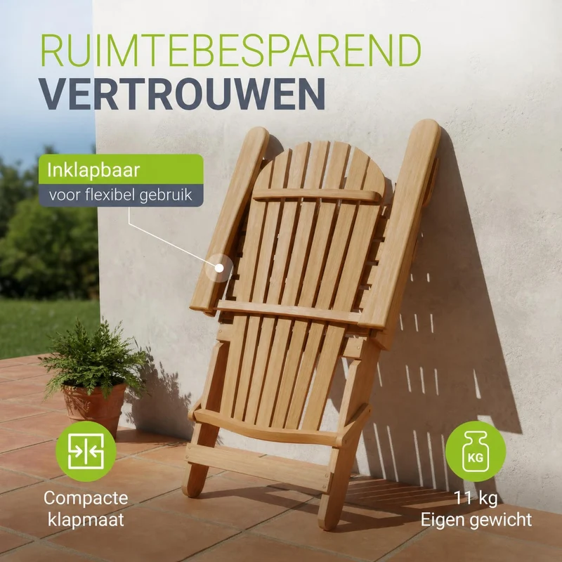 Chaise longue pliante de jardin Korfu – bois d'acacia