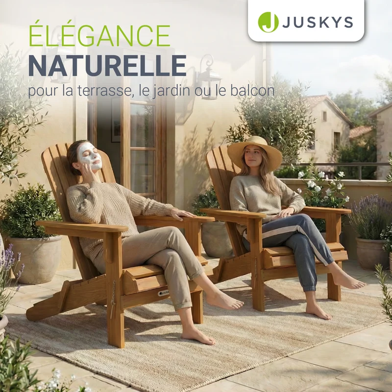 Chaise longue pliante de jardin Korfu – bois d'acacia
