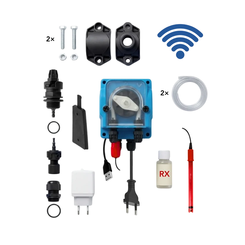 WiFiPOOL UNO RX - Pompe doseuse MICRODOS - pilotage WiFi - kit complet - piscine jusqu'à 150m³
